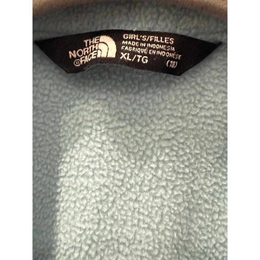 The North Face Girls Fleece Jacket Light Blue Zip Up‎ Youth XL